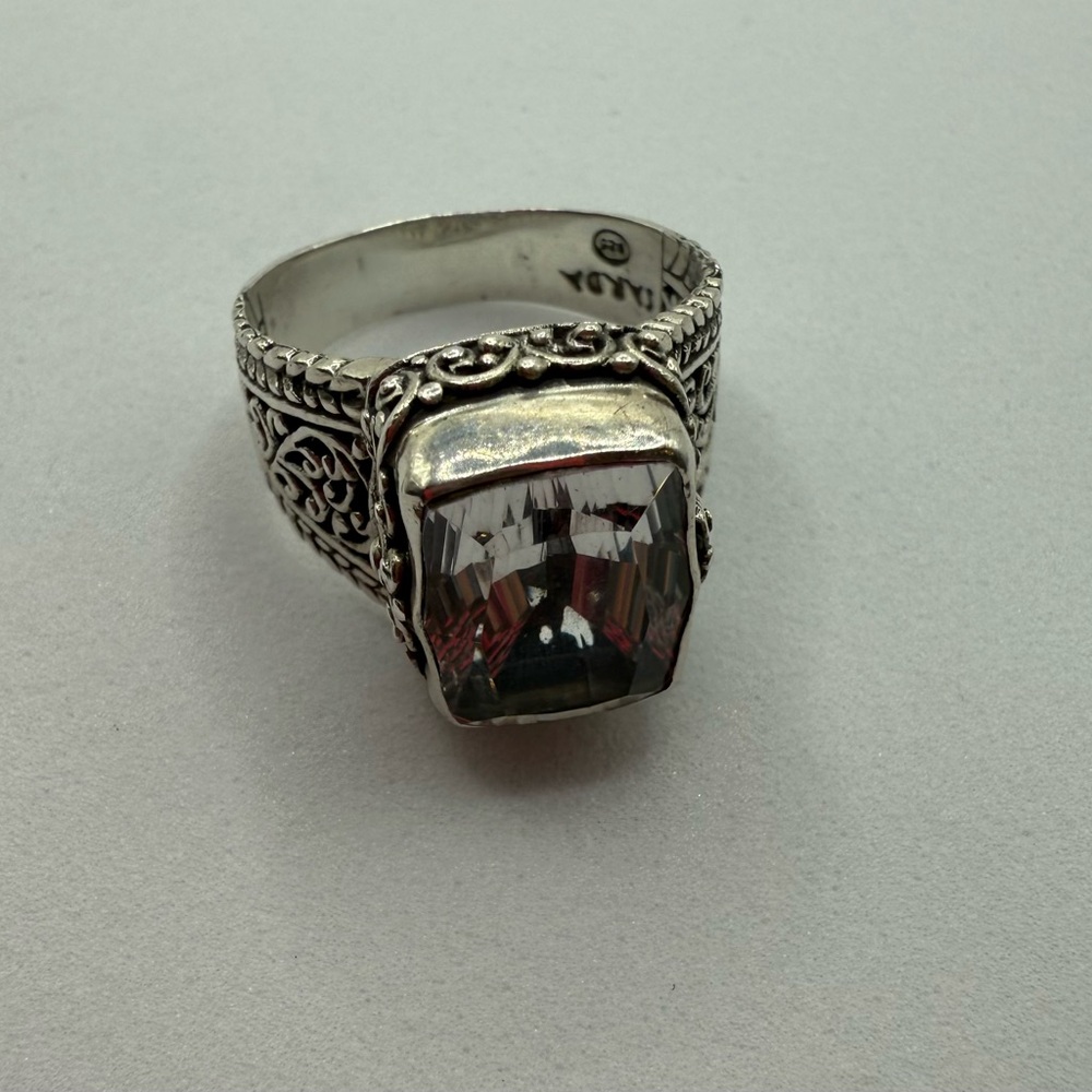 SARD Elegant Silver Ring with Intricate Design throughout
